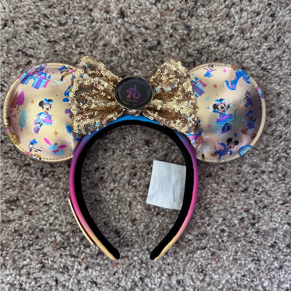 Gold Sequin Minnie Mouse Ears Headband